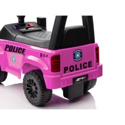 Ajettava työntöauto Police, vaaleanpunainen
