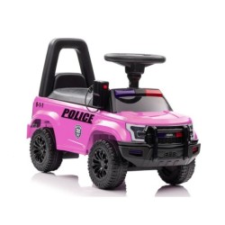 Ajettava työntöauto Police, vaaleanpunainen