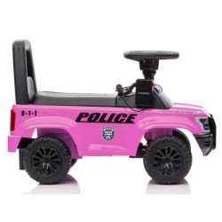 Ajettava työntöauto Police, vaaleanpunainen