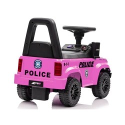 Ajettava työntöauto Police, vaaleanpunainen