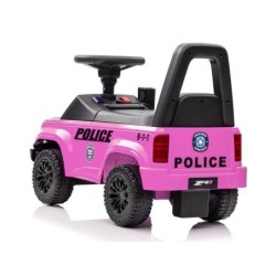 Ajettava työntöauto Police, vaaleanpunainen