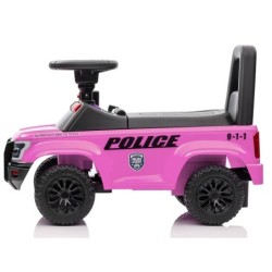 Ajettava työntöauto Police, vaaleanpunainen