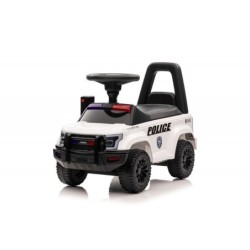Ajettava työntöauto Poliisi, valkoinen