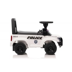 Ajettava työntöauto Poliisi, valkoinen