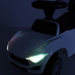 Ajettava työntöauto valoilla ja äänillä, valkoinen