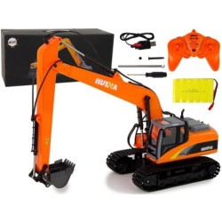 Ammattimainen kaivinkone RC-kaukosäätimellä 2,4 GHz, LED-valot, 15 toimintoa