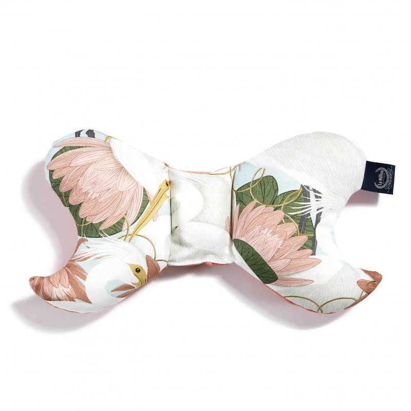 Angel wings rattaiden tyyny, HERON IN PINK LOTUS - VELVET PAPAYA
