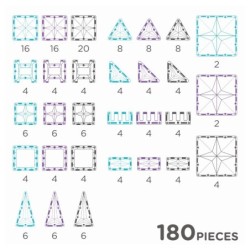 180-osainen magneettilohkosarja Mega Ice Crystal Pack