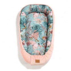 Baby Nest Velvet BOHO PALMS - POWDER PINK