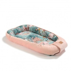 Baby Nest Velvet BOHO PALMS - POWDER PINK