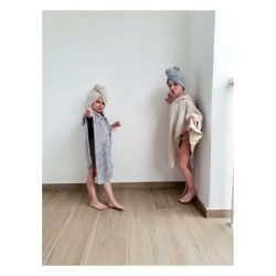 Bambu poncho pyyhe, vaaleanpunainen
