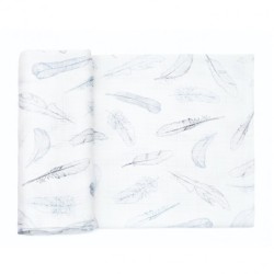 Bambupeite 120x120 cm, taivaalliset höyhenet