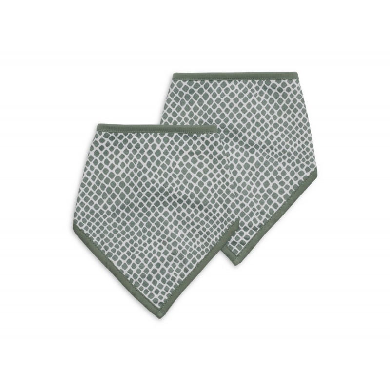 Bandana vauvan ruokalappu, 2 kpl, käärmetuhkanvihreä
