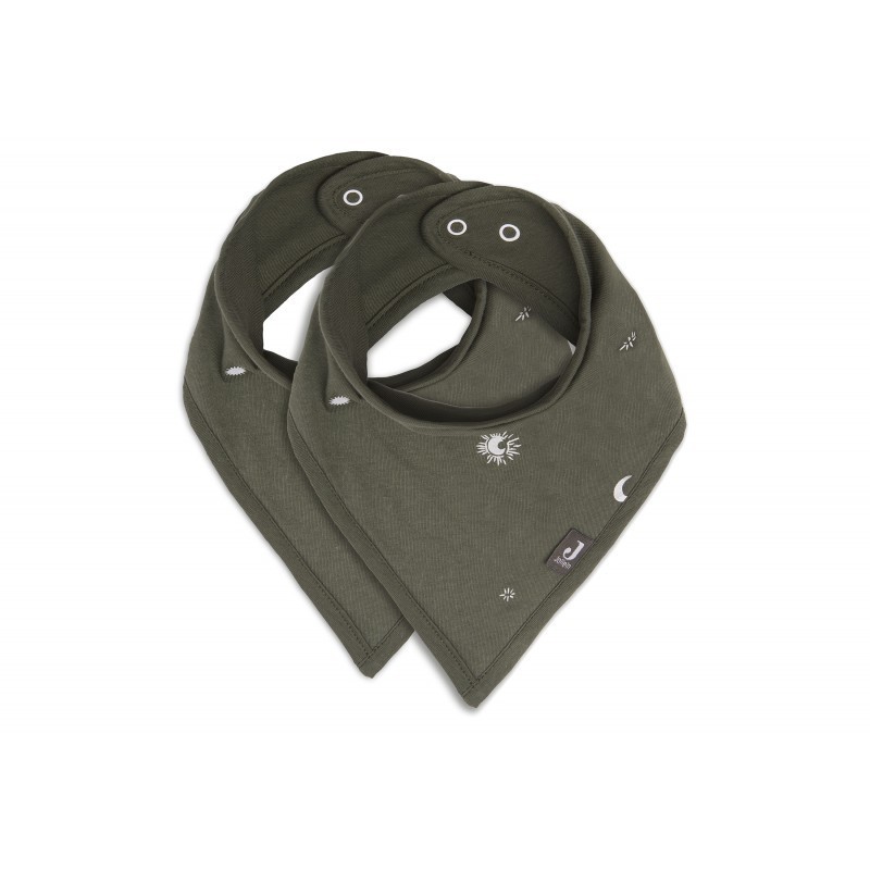 Bandana vauvan ruokalappu, 2 kpl, Stargaze Leaf Green