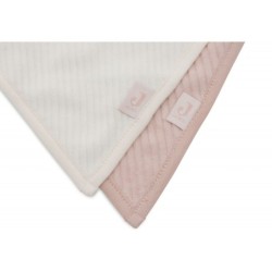 Bandana vauvan ruokalappu, 2 kpl, Velvet Rib - Wild Rose/Ivory