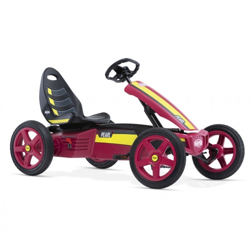 BERG Gokart Rally Pearl Pink ilmatäytteiset pyörät 4-12 vuotta, jopa 60 kg