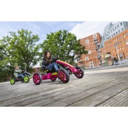 BERG Gokart Rally Pearl Pink ilmatäytteiset pyörät 4-12 vuotta, jopa 60 kg