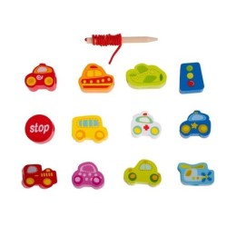 CLASSIC WORLD Wooden Stringing Game Road Traffic