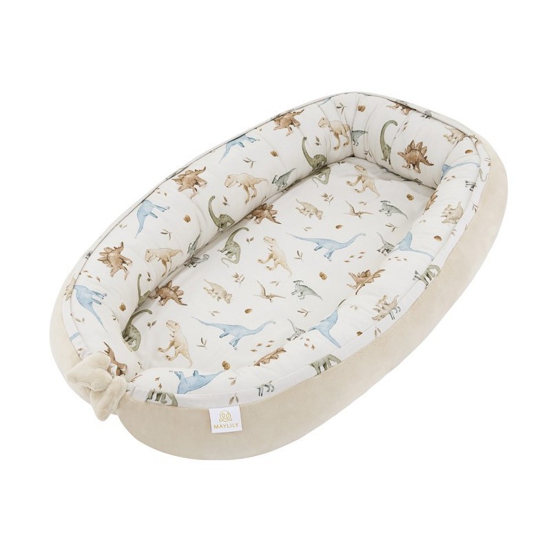 Ensiluokkainen vauvanpesä, bambu, dino/beige