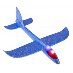 Aerodynaaminen lentokone 48x47 cm, 2 LED-valoa, sininen